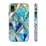 Diamond Blue Abstract Tough Phone Case