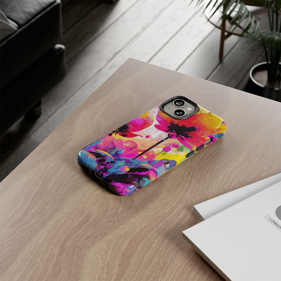 Neon Floral Tough Phone Case