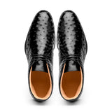 43-594-BLK MARCO Ostrich Quill Chukka Boot, Black