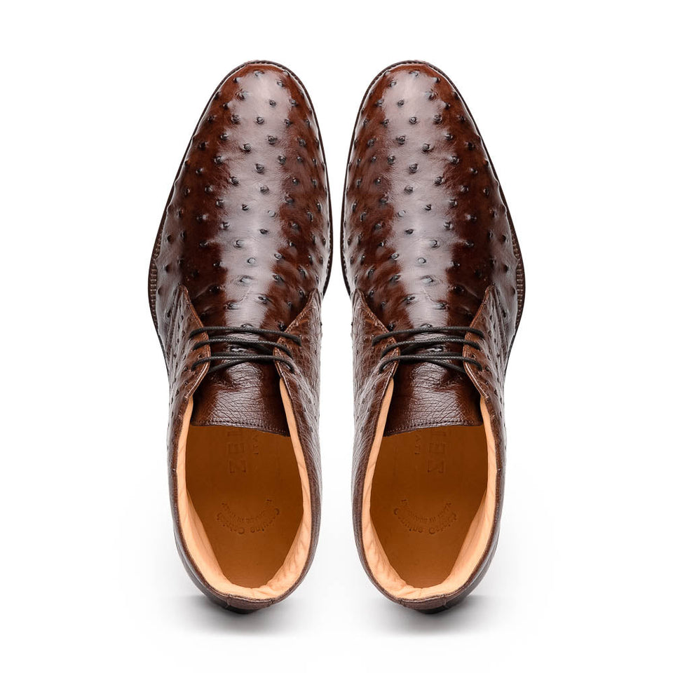 43-594-BRN MARCO Ostrich Quill Chukka Boot, Brown