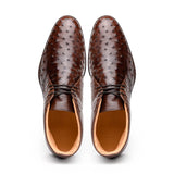 43-594-BRN MARCO Ostrich Quill Chukka Boot, Brown