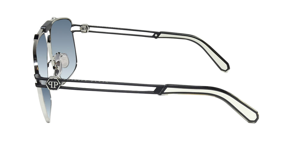 Philipp Plein Spp049 Silver Plein Seventies Sunglasses
