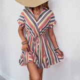 European Chic Euro Ruffle : Striped Dress