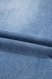 Myosotis Distressed Hem Denim Midi Skirt Irregular Look