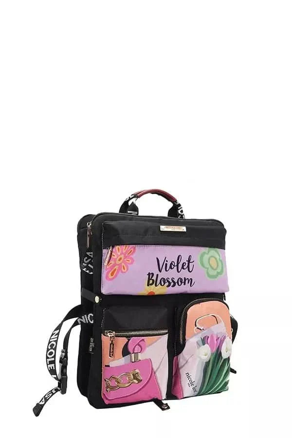 Nicole Lee USA Multi Pocket Travel Backpack Vintage Style