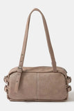 Fame Multi Grommet Belt Strap Rustic Rectangular Handbag