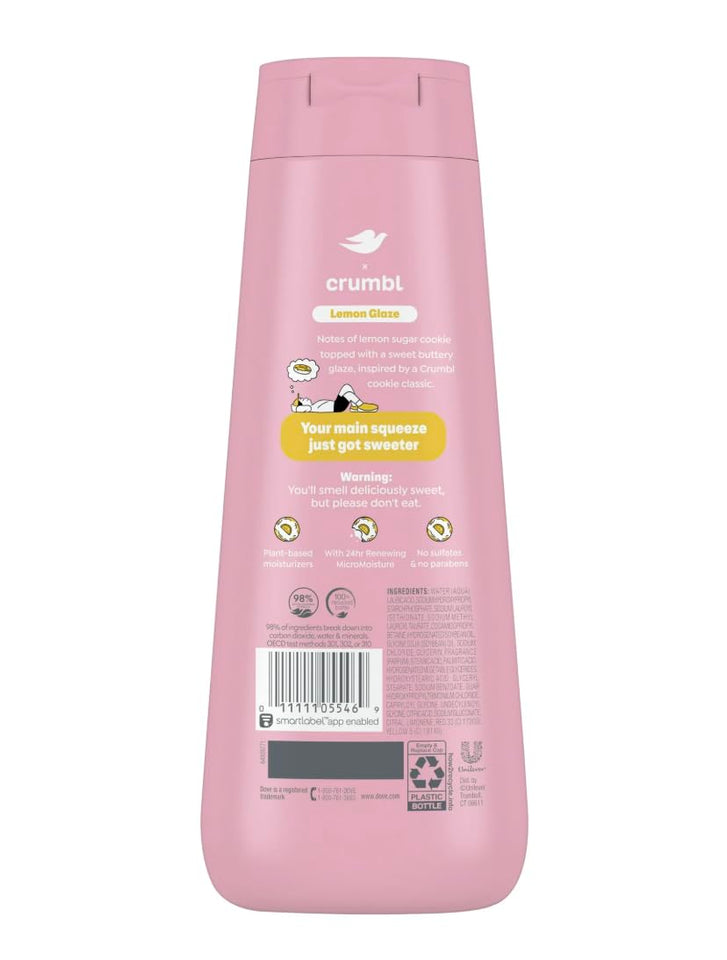 Dove x Crumbl Moisturizing Liquid Body Wash | Lemon Glaze | 20oz Wash