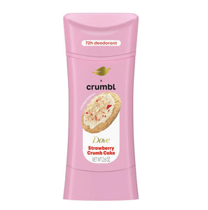 Dove x Crumbl 1 Pack Deodorant Stick Crumbl Strawberry Crumb Cake Aluminum Free, 2.6 oz
