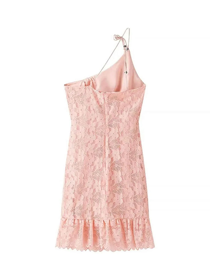 Lace One Shoulder : Mini Dress