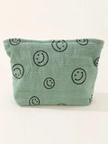 Zenana Corduroy Smile Clutch Bag With Pinstripe Print