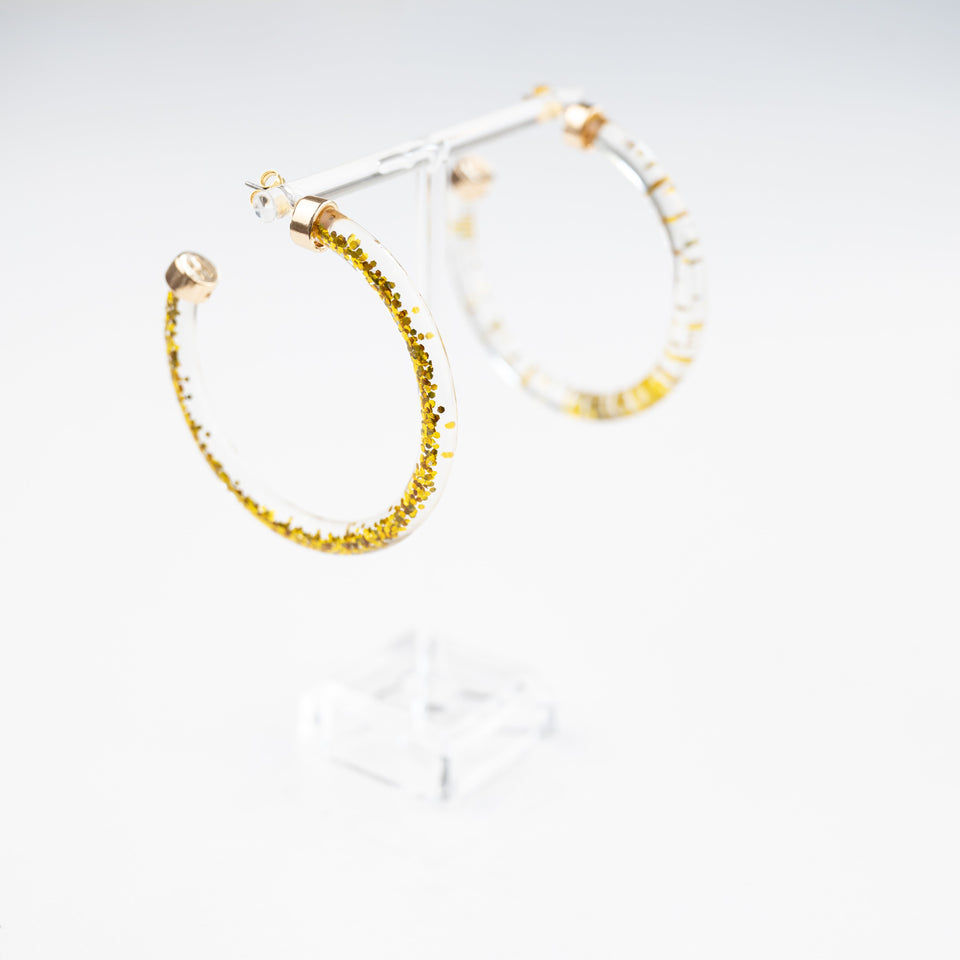 Hoops - Gold Glitter