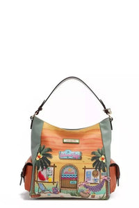 Nicole Lee Sun And Sand Hobo Handbag Pebbled Vegan Leather