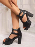 Stylish Cutout Block : Heels Sandals