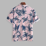 Men's Full Size Tropical Print Hawaiian Style Top and Shorts Set Plus Size