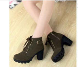 Ankle High Heel Women's Boots : With CrossTie