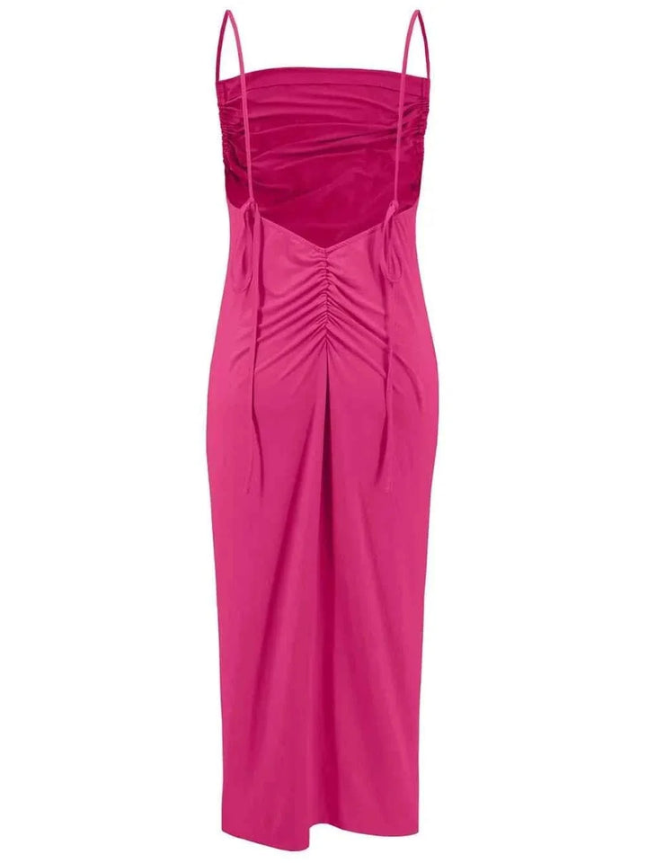 Backless Cowl Neck Sleeveless : Cami Dress