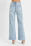 Risen Plus Size Tummy Control High Rise Ankle Cuffed Jeans