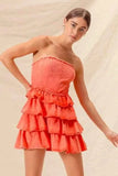Strapless Ruffle Layered : Cheer Up Dress
