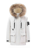 Men's Full Size Fur Hooded Winter Parka Coat Plus Size
