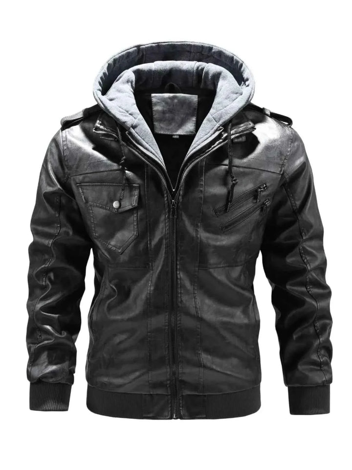 Men's Full Size Zip Up Drawstring Hooded Jacket Plus Size