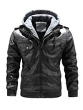Men's Full Size Zip Up Drawstring Hooded Jacket Plus Size