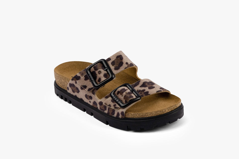 Terra by LEON- Women’s Leather Sandal– Adjustable Buckle Cork-style Footbed
