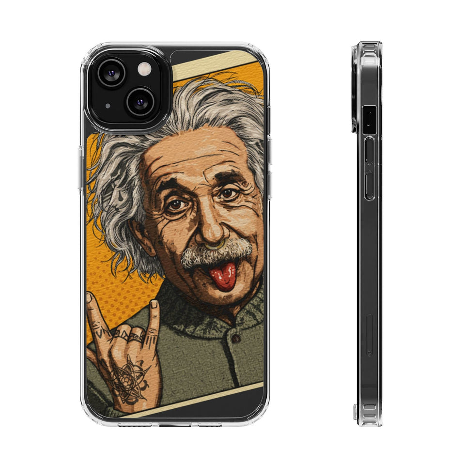 Edgy Einstein Clear Phone Cases