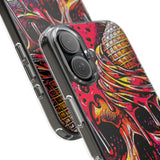 Neon Ice Cream Skull Clear Phone Case