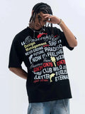 Men's Letter Round Neck Short Sleeve T-Shirt