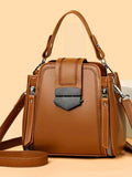 Leather Bucket Crossbody Bag