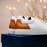 65-229-WHT Diaz Rubberized Calfskin Sneaker White
