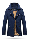Men's Plus Size Button Up Long Sleeve Coat