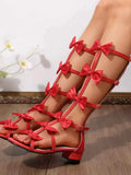 Chic Bow Heels: Strappy Sandals