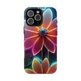 Vibrant Neon Flowers Tough Phone Case
