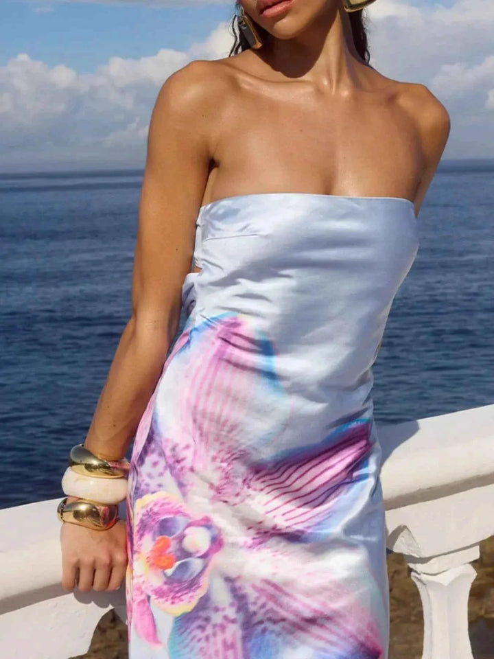 Stylish Printed : Tube Maxi Dress
