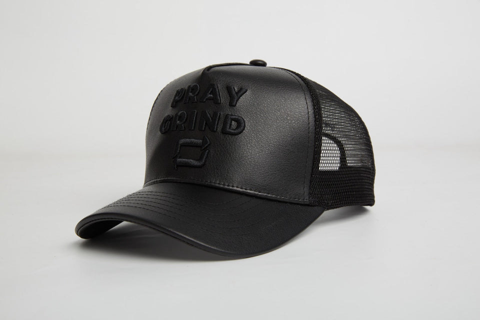 Pray Grind Repeat- Asphalt Leather / Signature Series Snap-Back