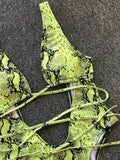 Lace-Up Backless : One-Piece Swimwear