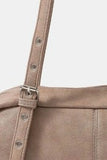 Fame Multi Grommet Belt Strap Rustic Rectangular Handbag