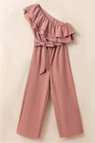 Ruffled Tied : One-Shoulder Jumpsuit
