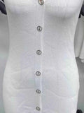 Halter Neck Button-Front : Bodycon Dress