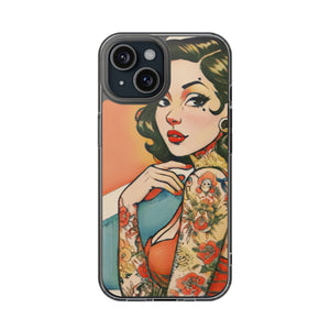 Retro Pin Up Clear Phone Case