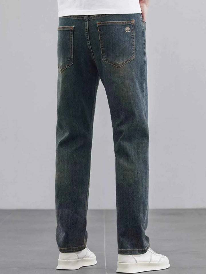 Men's Washed Straight Leg Fit Jeans