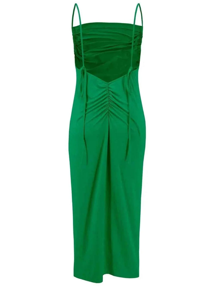 Backless Cowl Neck Sleeveless : Cami Dress