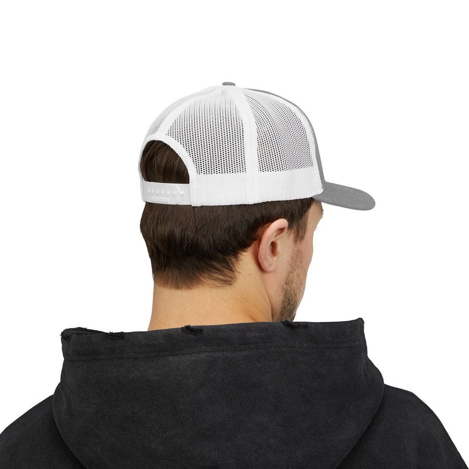 Skull Middle Finger Snapback Trucker Cap