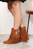 Women's Tassel Wedge : Heel Ankle Booties