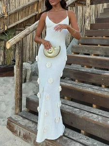 White Flower Maxi : Cami Dress