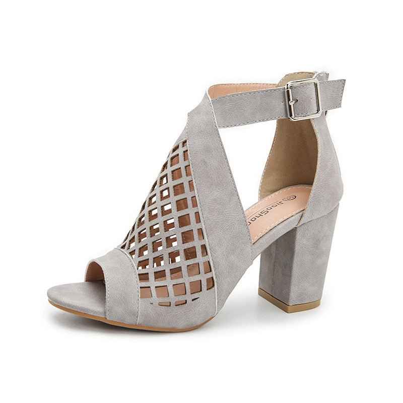 Fish Mouth Sandals : Chunky High Heels