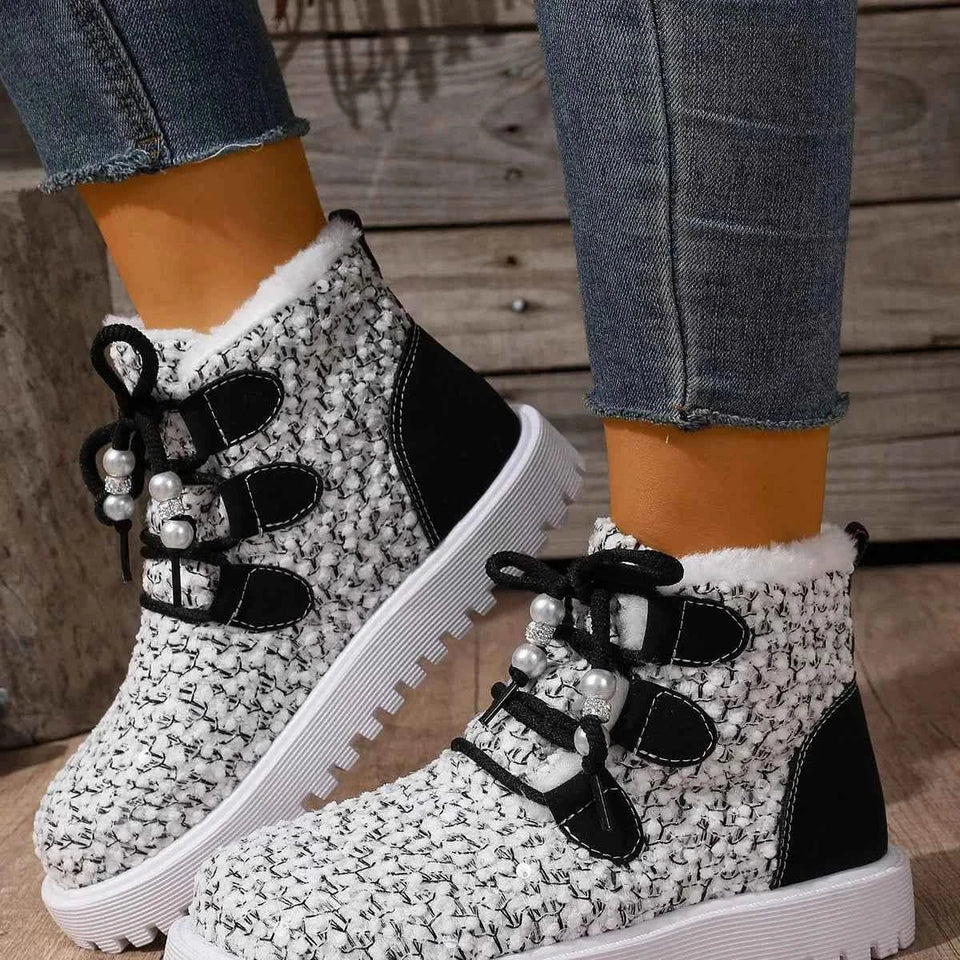 Sparkling Lace Up : Ankle Boots