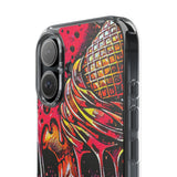 Neon Ice Cream Skull Clear Phone Case