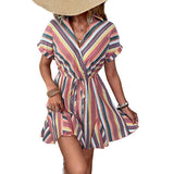 European Chic Euro Ruffle : Striped Dress